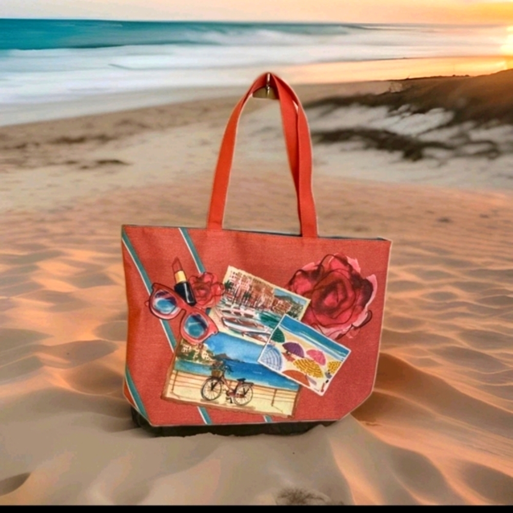 LANCOME Coral French Riviera Tote Bag - Picture 7 of 7